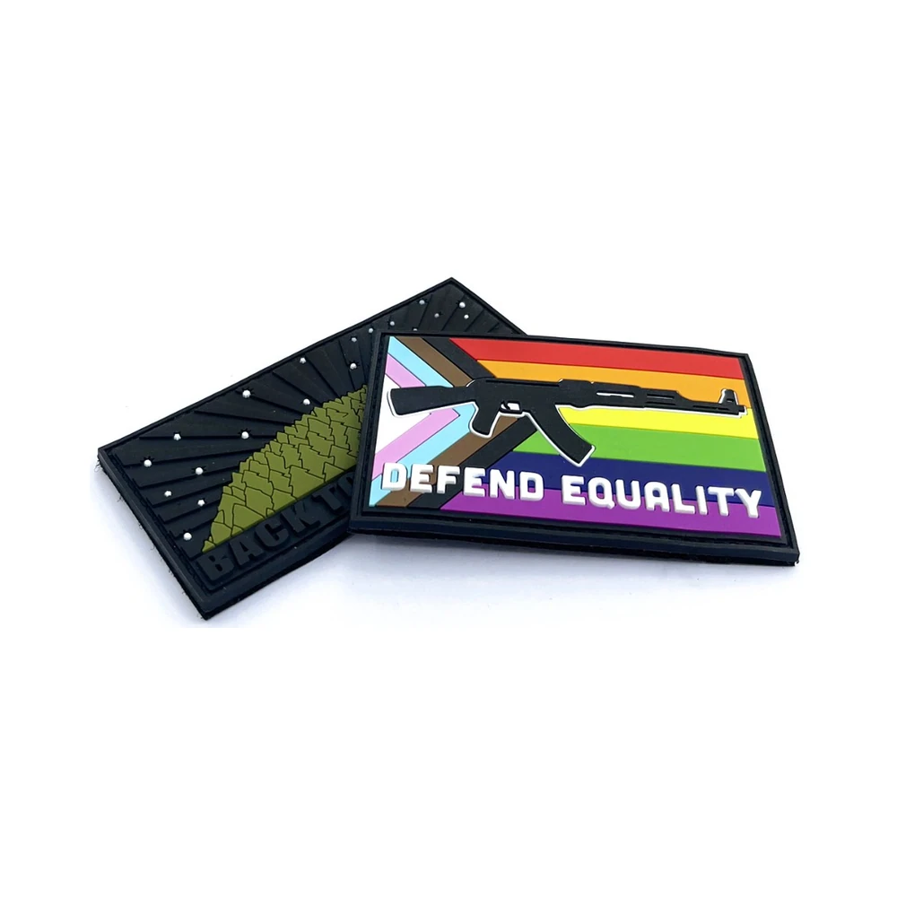 Custom rectangular PVC patches with full-color 3D molded designs