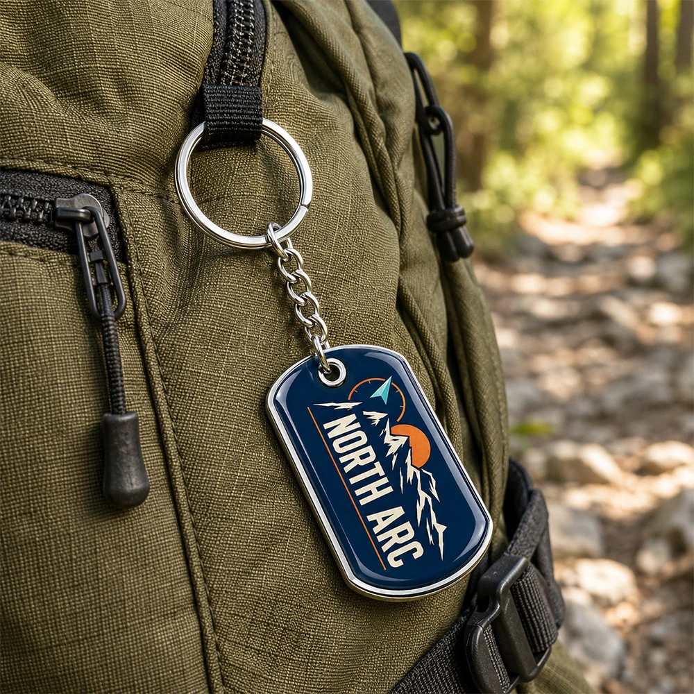 Custom Metal Dog Tag Keychain with Doming 3 Australia